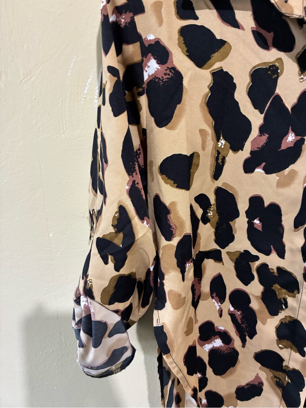 Asymmetrical Leopard Print Women's Skirt in Tan - Picture 8 of 8